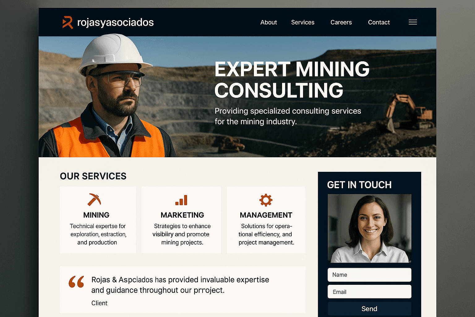 rojasyasociados.com website mockup